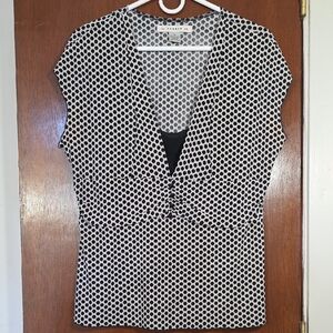 AA STUDIO Black and White Polka Dot Women's Top